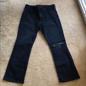 High rise crop denim